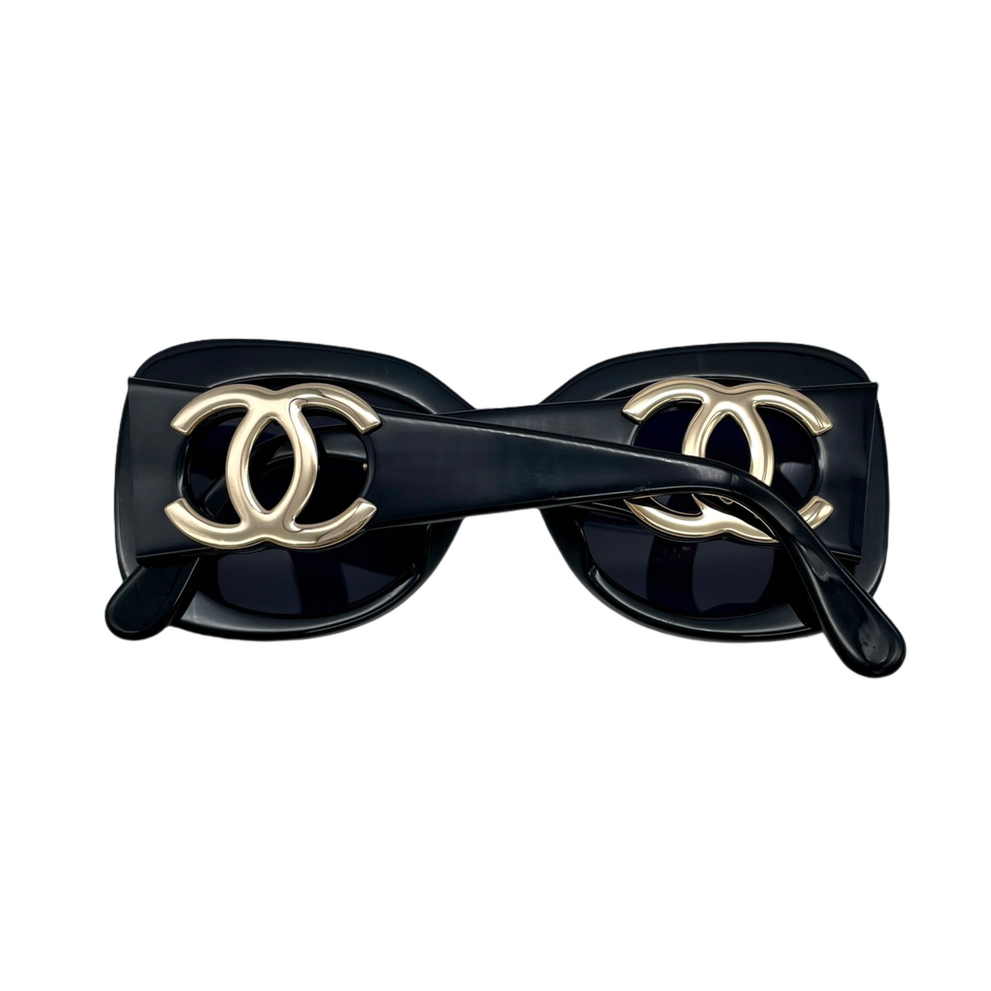 CHANEL Jumbo CC LOGOS Sunglasses Black &amp; Gold