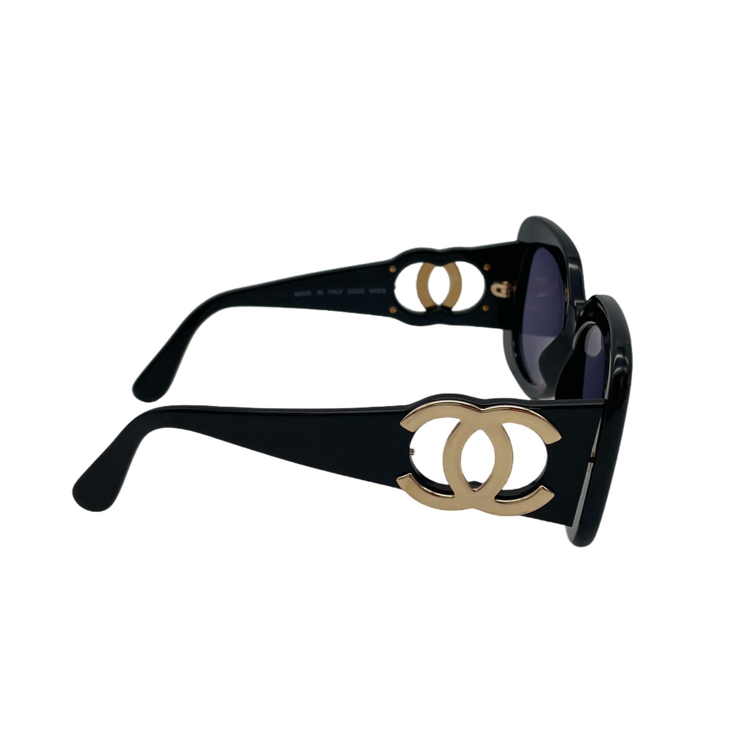 CHANEL Jumbo CC LOGOS Sunglasses Black &amp; Gold