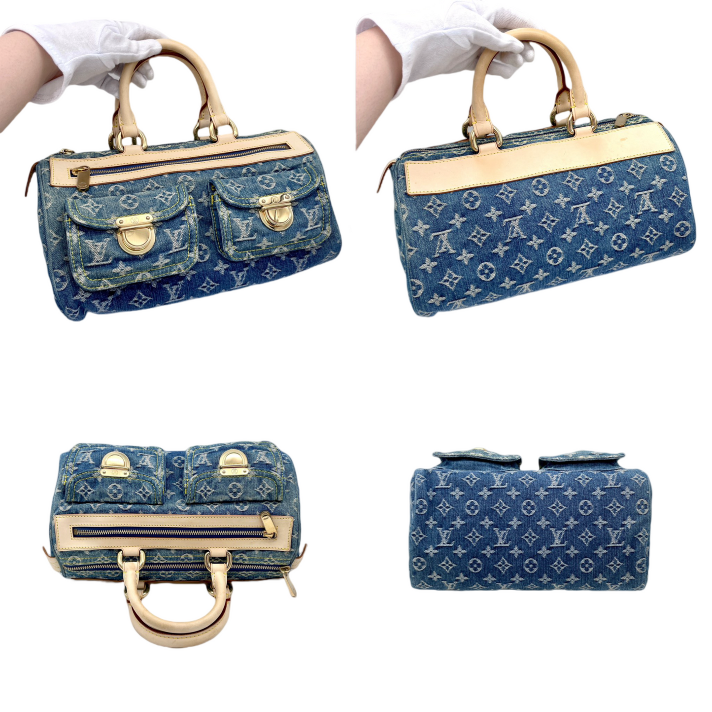 稀有☆☆☆正品 二手 LOUIS VUITTON Monogram 牛仔布 Neospidy M95019