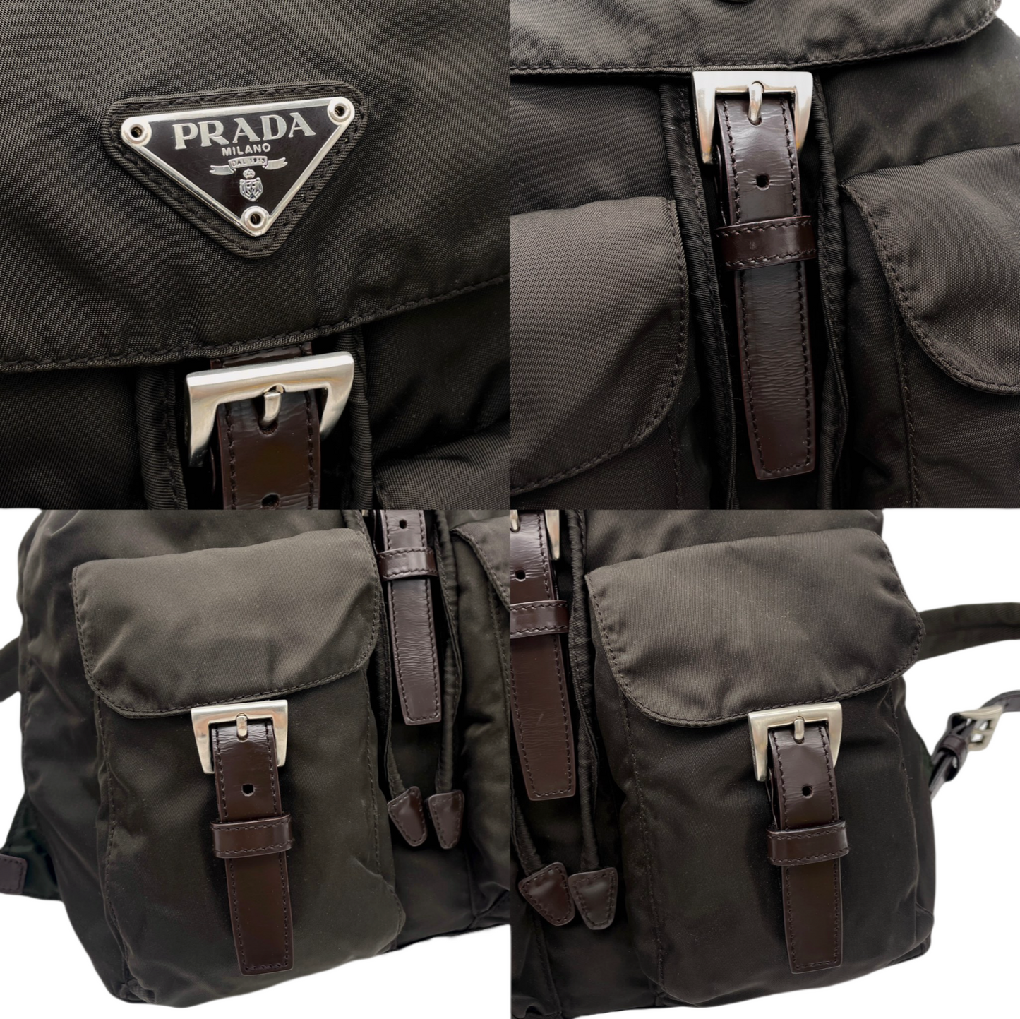 PRADA Triangle Logo Nylon Backpack