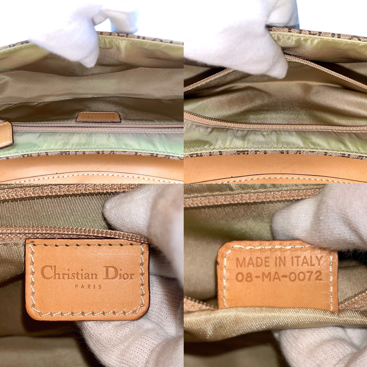 RARE★★★CHRISTIAN DIOR 2002 Street Chic Trotter Leather Canvas Punk Columbus Shoulder Bag Medium Brown Gold