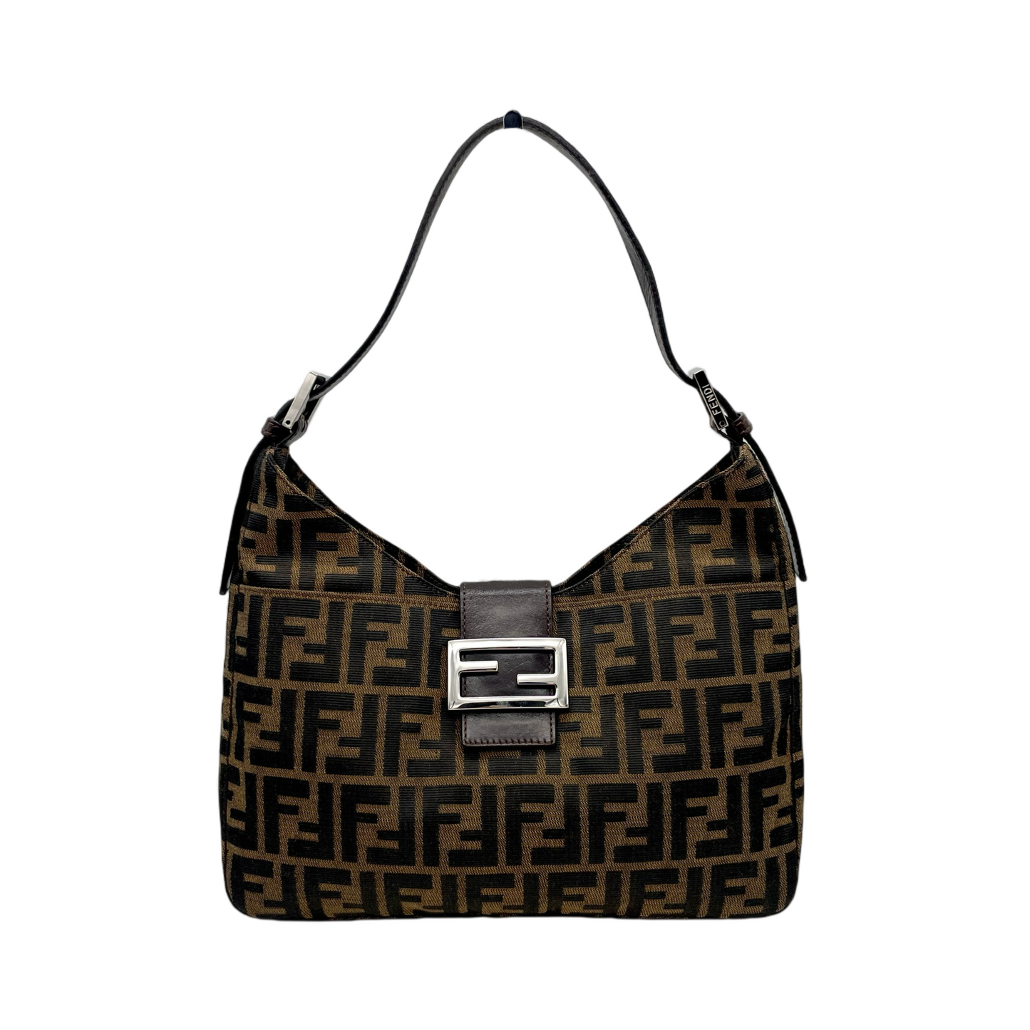 FENDI ZUCCA V-shaped Mamma Bucket Shoulder Bag