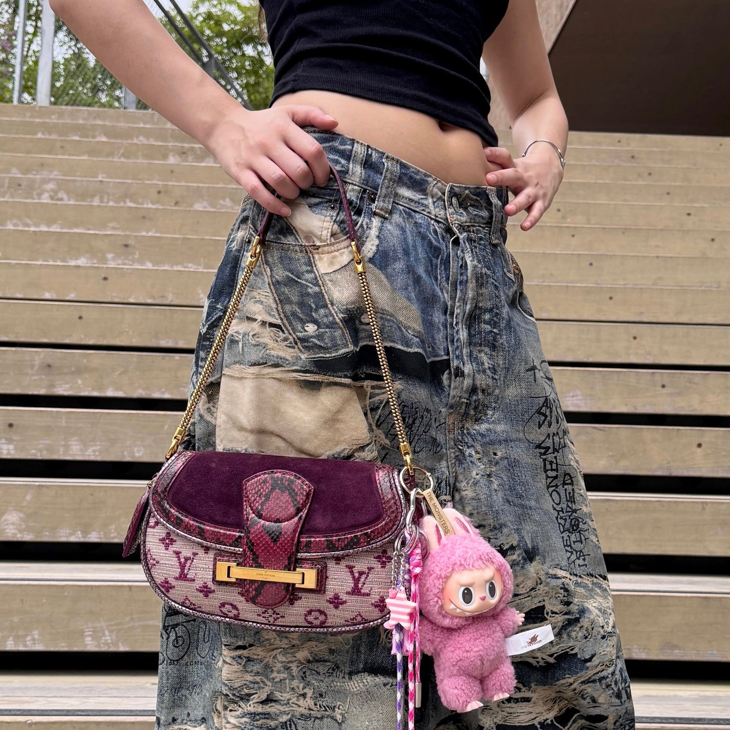 RARE☆☆☆☆☆☆LOUIS VUITTON 2011SS Monogram Empire Le Vent Violet N91107 Chain Shoulder Bag