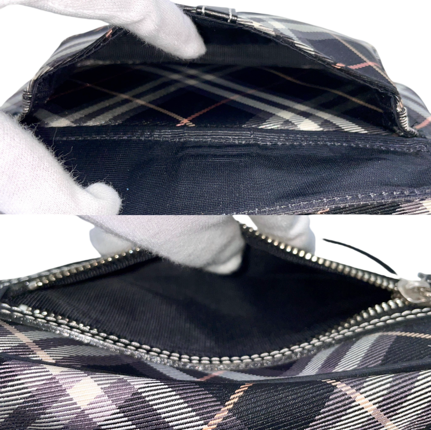 BURBERRY Check Pattern Pocket Shoulder Bag