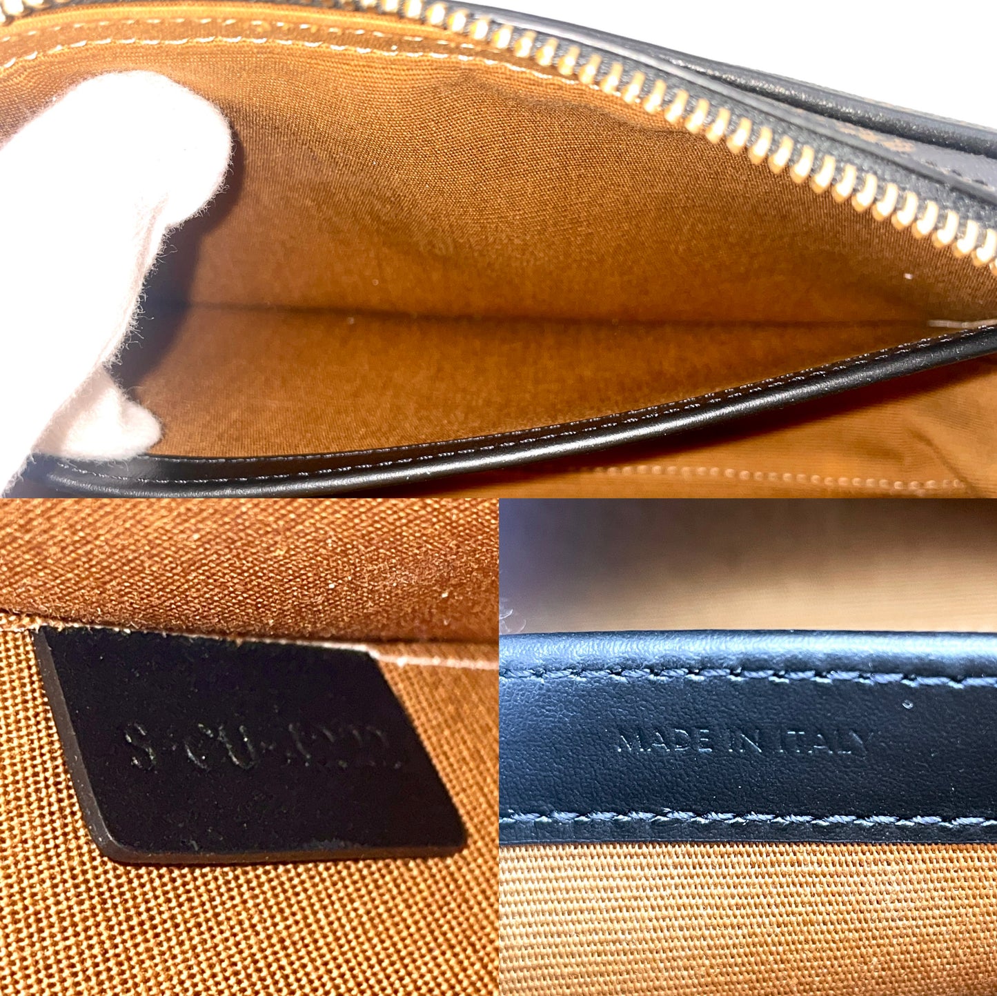 CELINE Triomphe PVC CELINE LOGO Crossbody Shoulder Bag Black & White