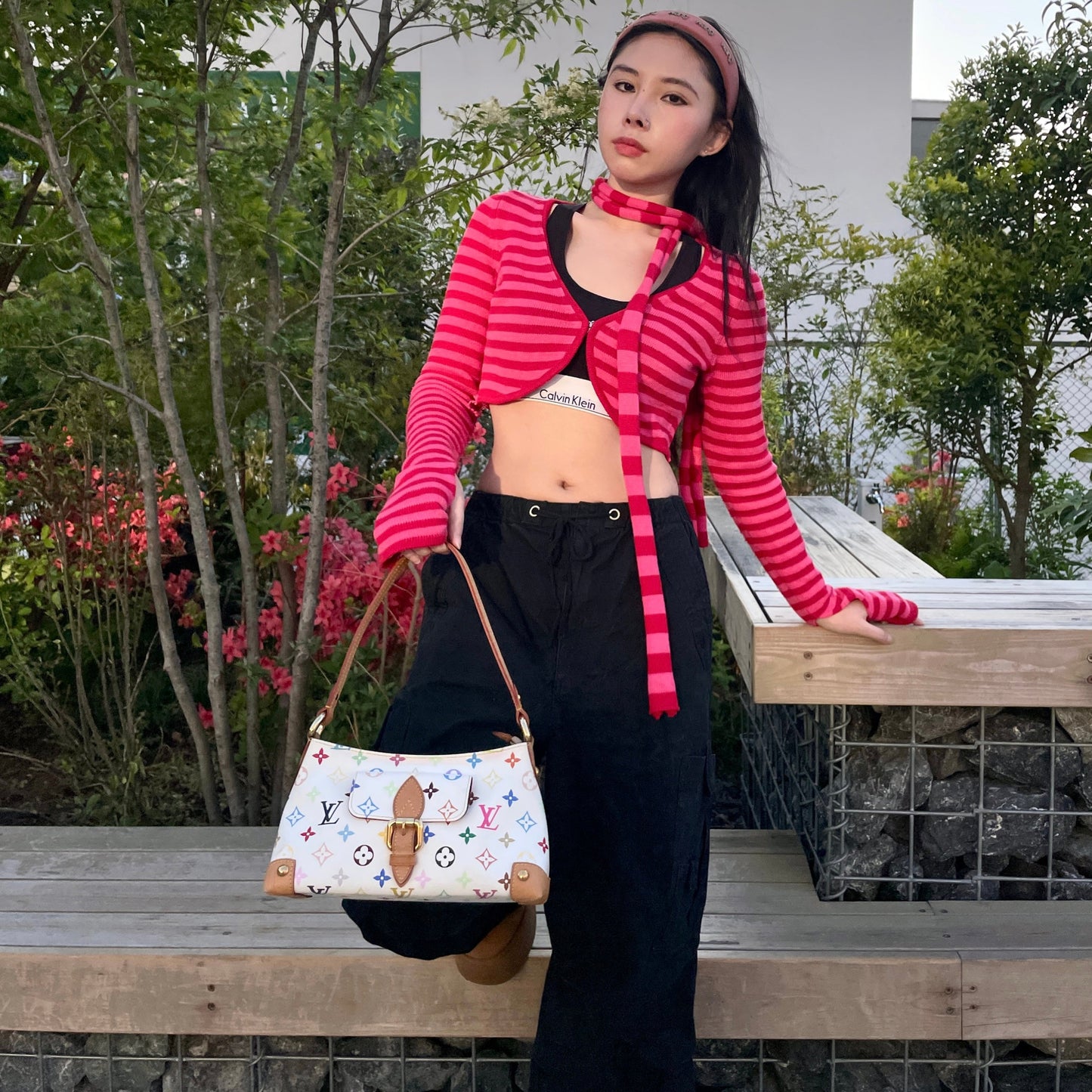 RARE☆☆☆☆LOUIS VUITTON Monogram Multicolor White Eliza M40098 Shoulder Bag