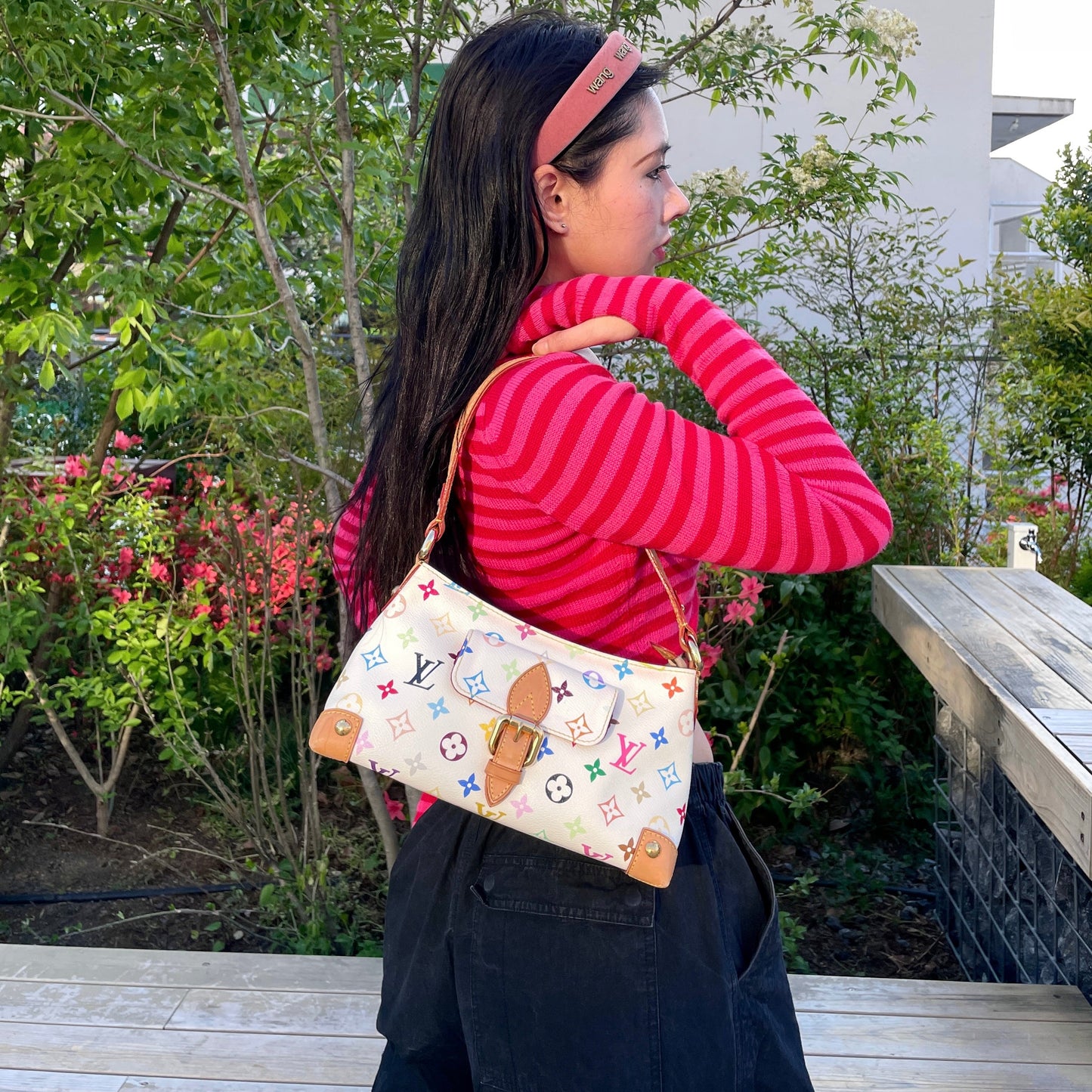 RARE☆☆☆☆LOUIS VUITTON Monogram Multicolor White Eliza M40098 Shoulder Bag