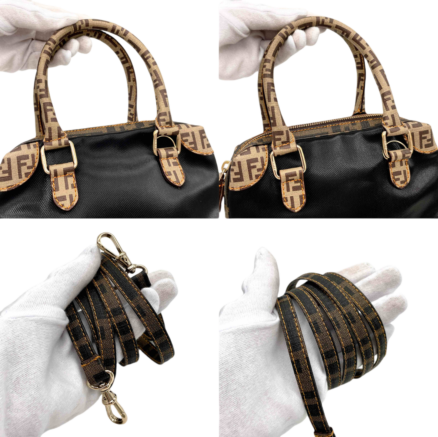 FENDI Zucchino Mini Boston Bag