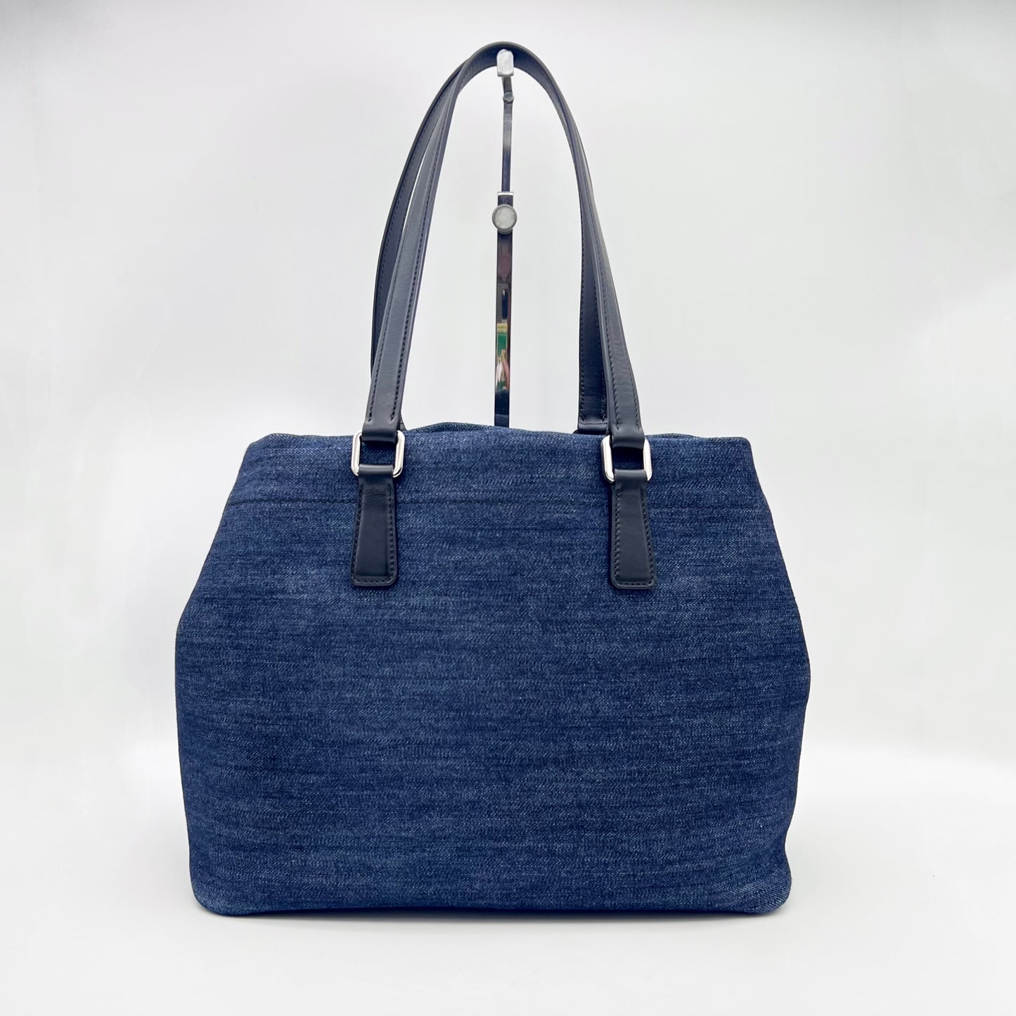 AUTH Pre-owned PRADA Canapa Denim Tote Bag