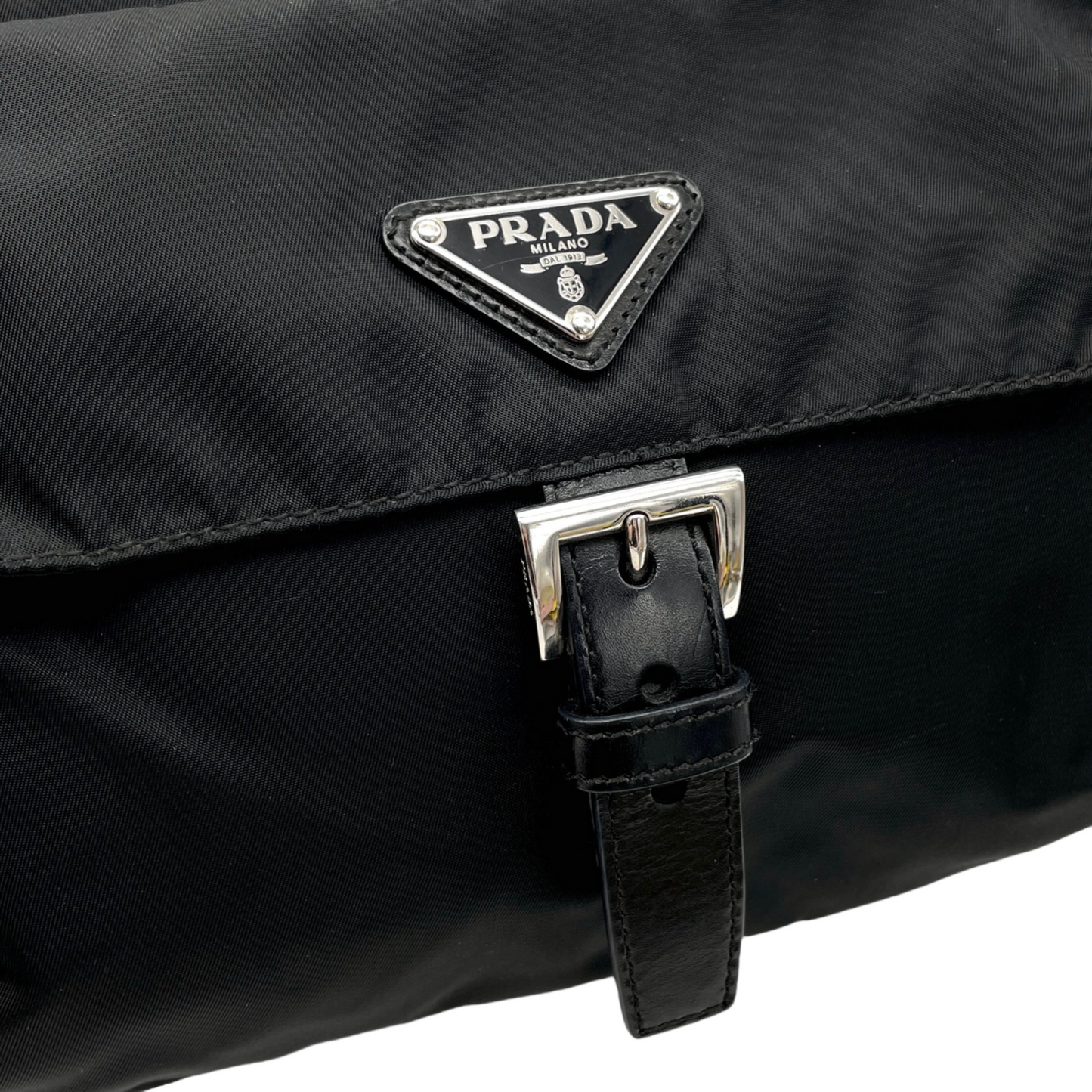 PRADA triangle logo shoulder bag