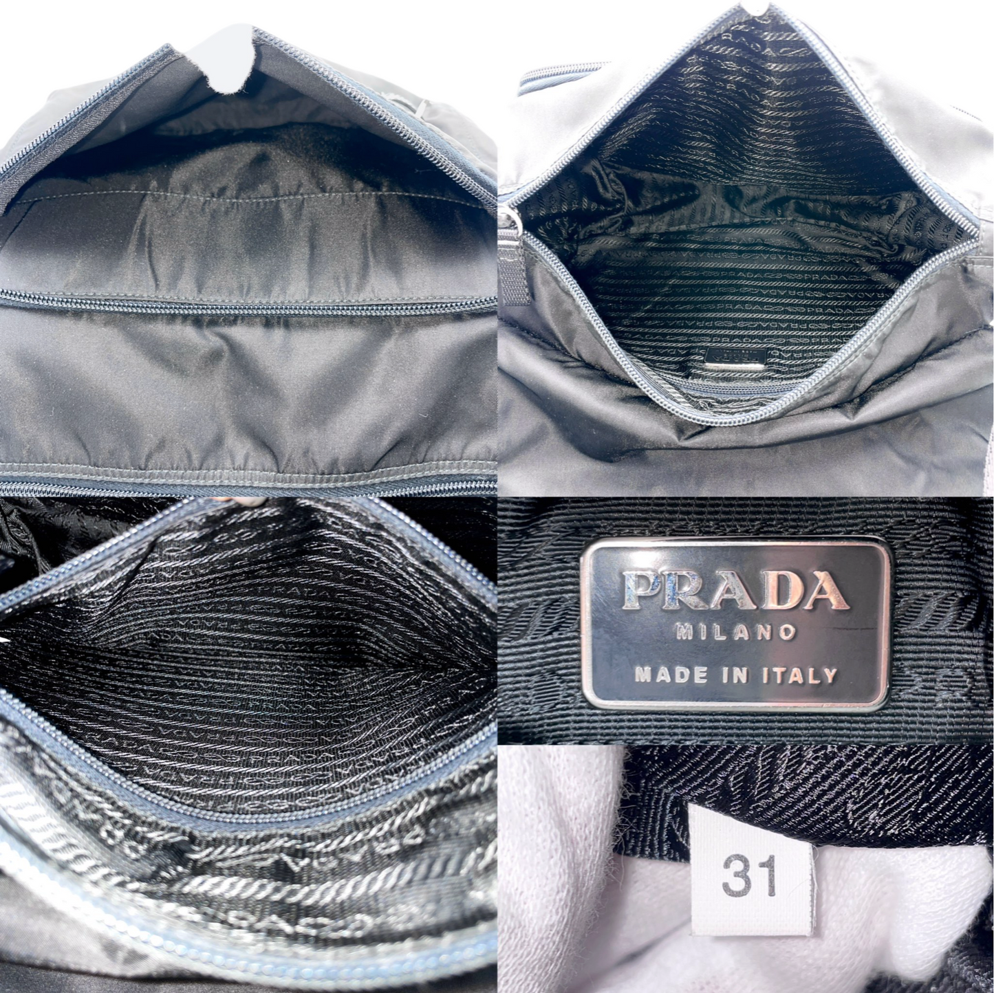 AUTH Pre-owned PRADA Nylon Luc GM Black