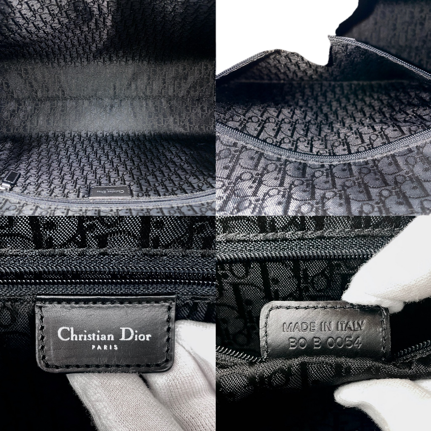 RARE★★★CHRISTIAN DIOR 2004 Hardcore Leather Star Charm Boston Top Handle Bag Medium Black/Silver