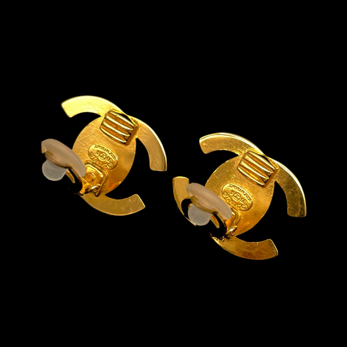 CHANEL Coco Mark Turnlock Earrings GM 95A