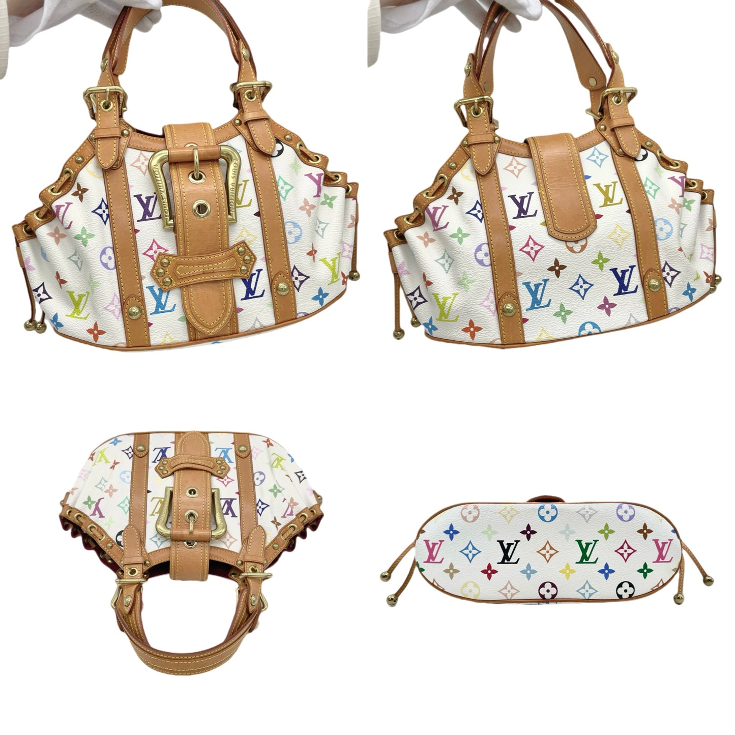 RARE☆☆☆LOUIS VUITTON Monogram Multicolor White Theda PM M92348