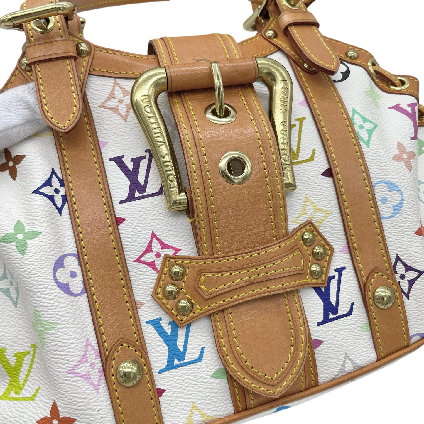 RARE☆☆☆LOUIS VUITTON Monogram Multicolor White Theda PM M92348