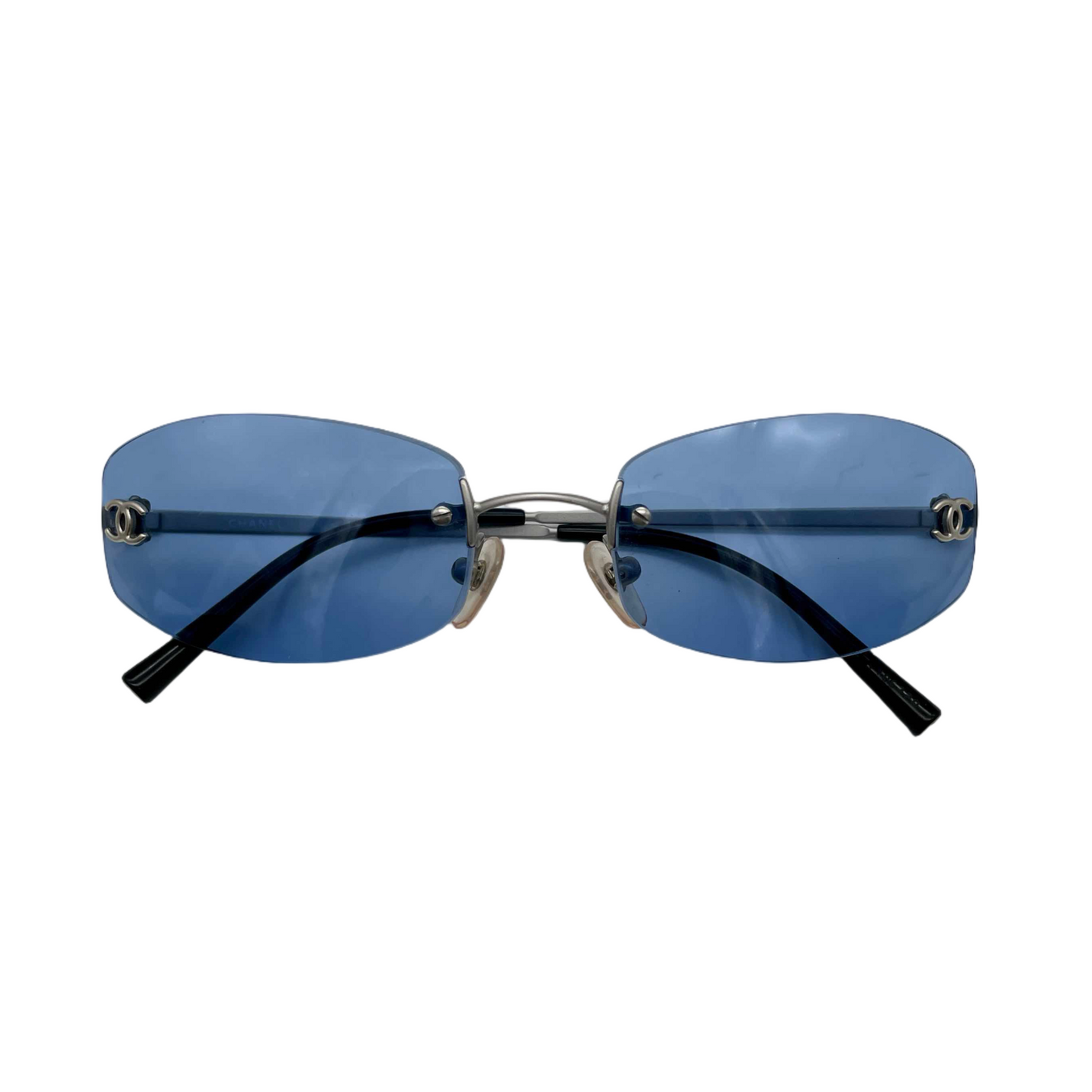 CHANEL Coco Mark Clear Blue Sunglasses