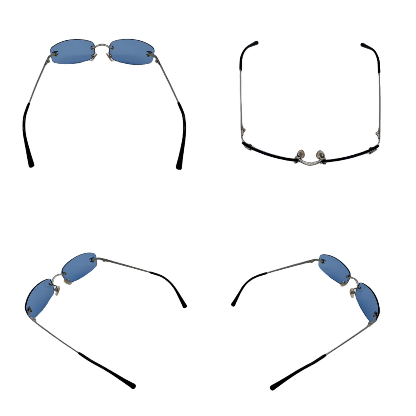 CHANEL Coco Mark Clear Blue Sunglasses