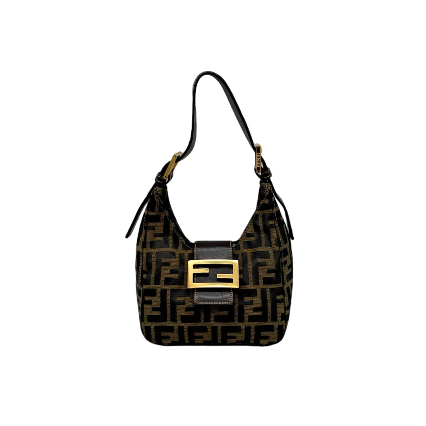 AUTH Pre-owned FENDI Zucca Round Mamma Bucket GM