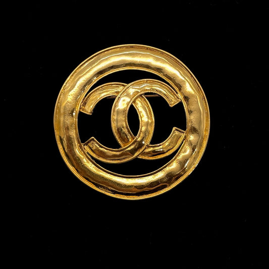 CHANEL Jumbo Ring Coco Mark Brooch GP 94P