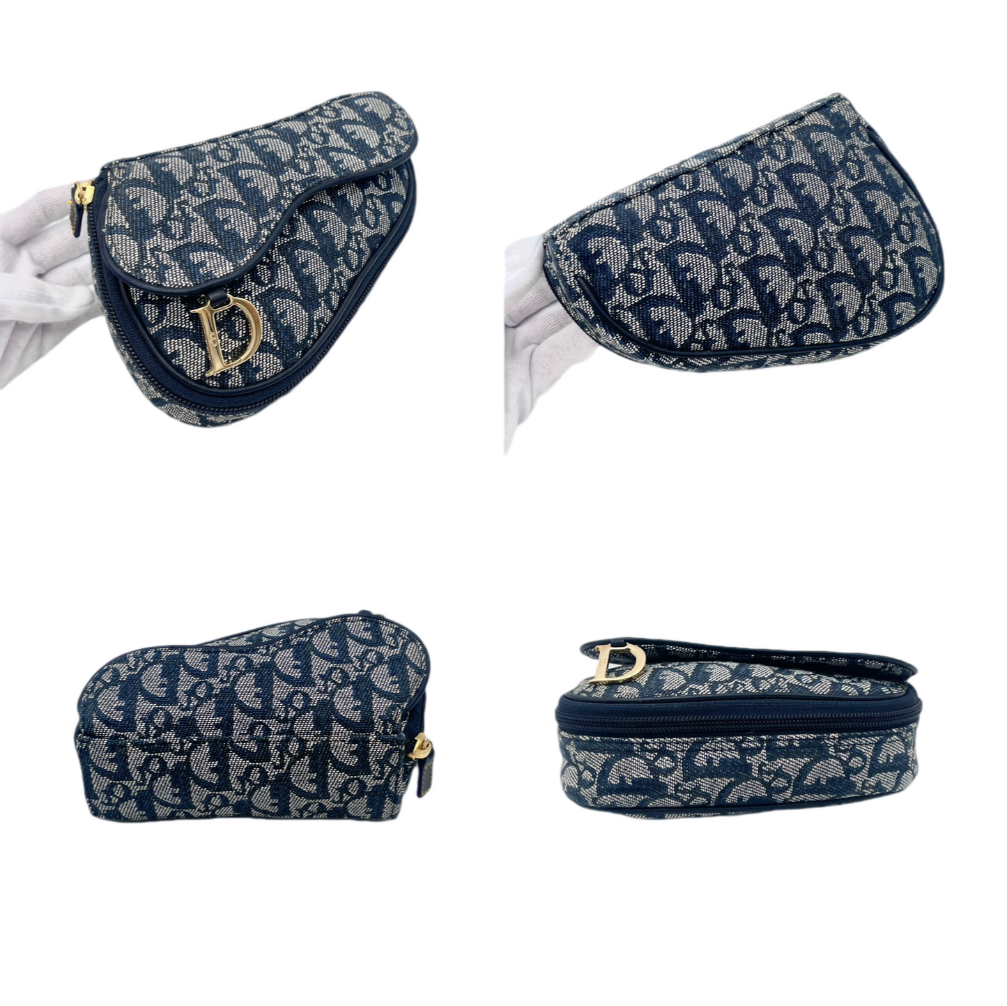 AUTH Pre-owned Christian Dior Jins Saddle Pouch