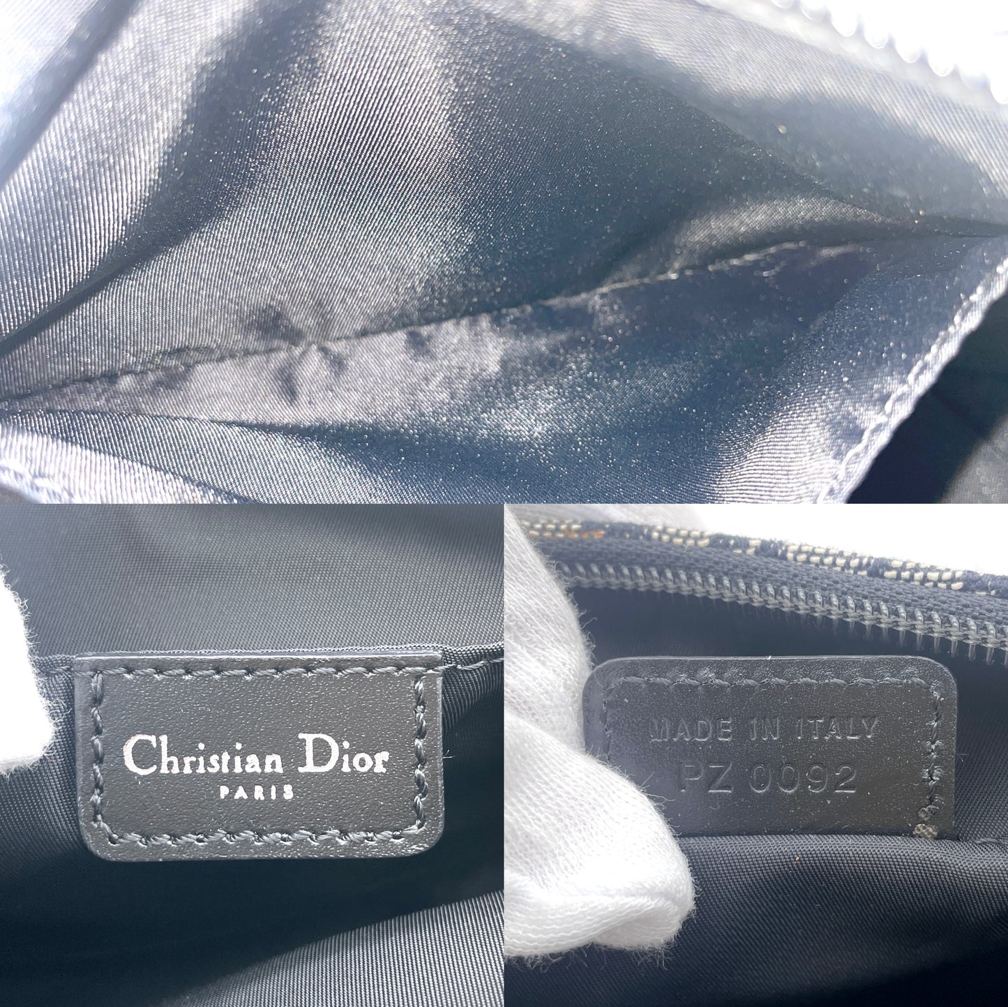 AUTH Pre-owned CHRISTIAN DIOR Trotter Pouch Navy