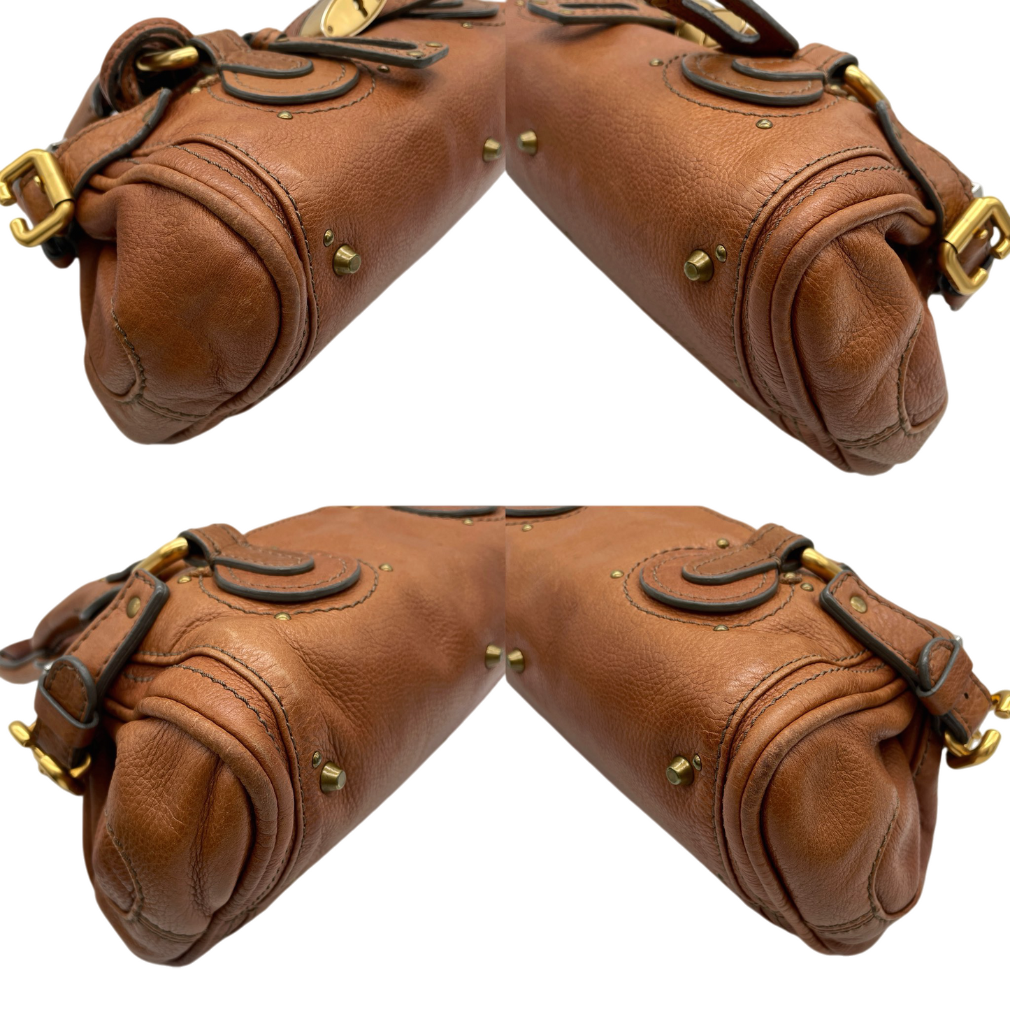 RARE★★★★Chloé Paddingtion Leather Padlock Shoulder Bag Small Brown with Gold Hardware