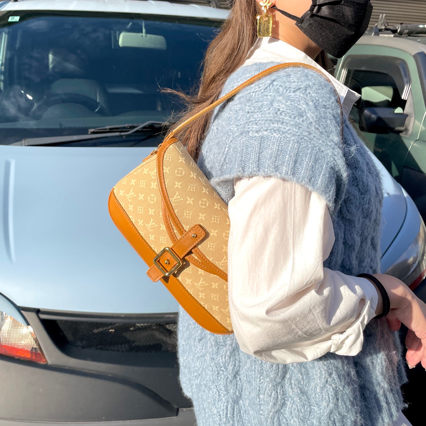 RARE☆☆☆LOUIS VUITTON Monogram Minilan Marjoli M92694 Shoulder Bag Beige & Brown