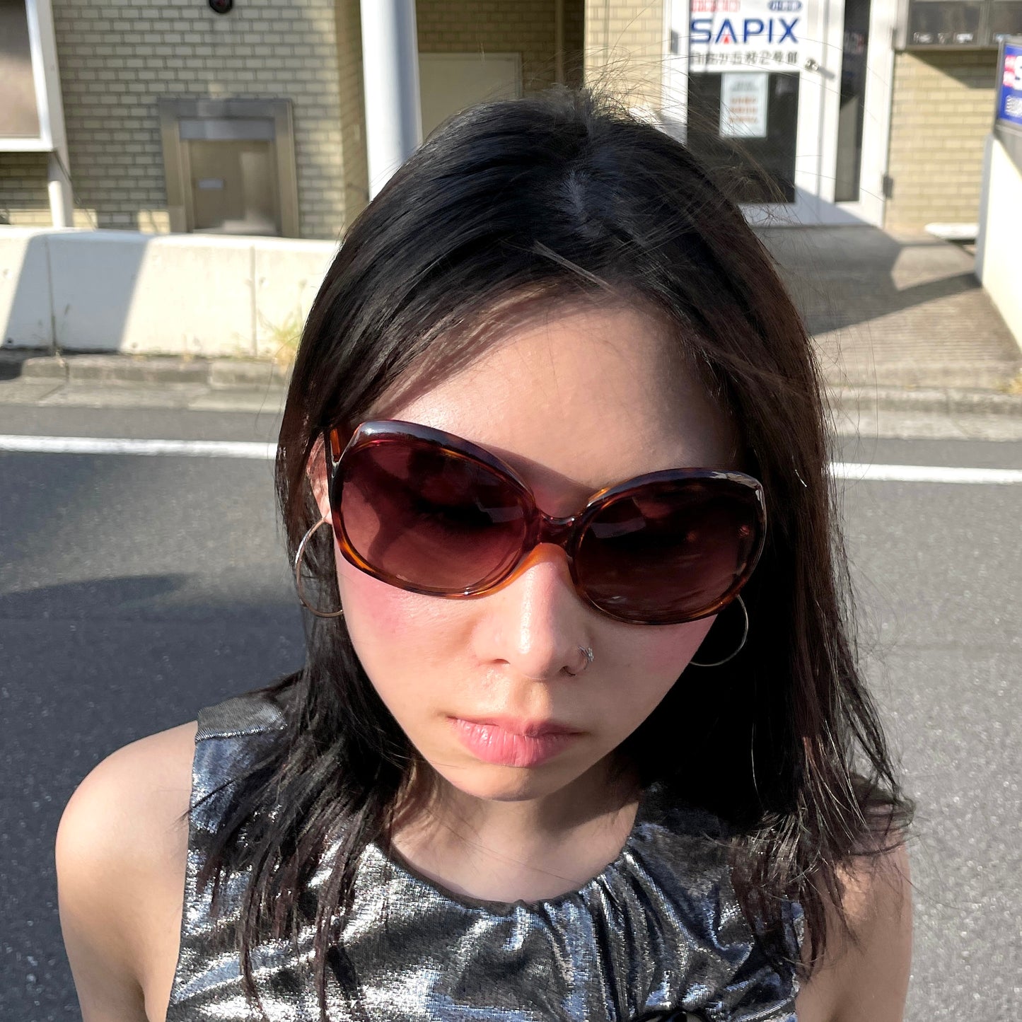 MIUMIU SMU 01Q Tortoise Style Acetate Oversized Round Sunglasses Brown &amp; Gold