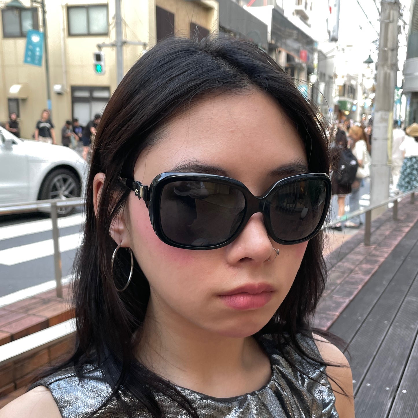 CHANEL 5171-A Bow Detail Square Sunglasses Black &amp; Gold