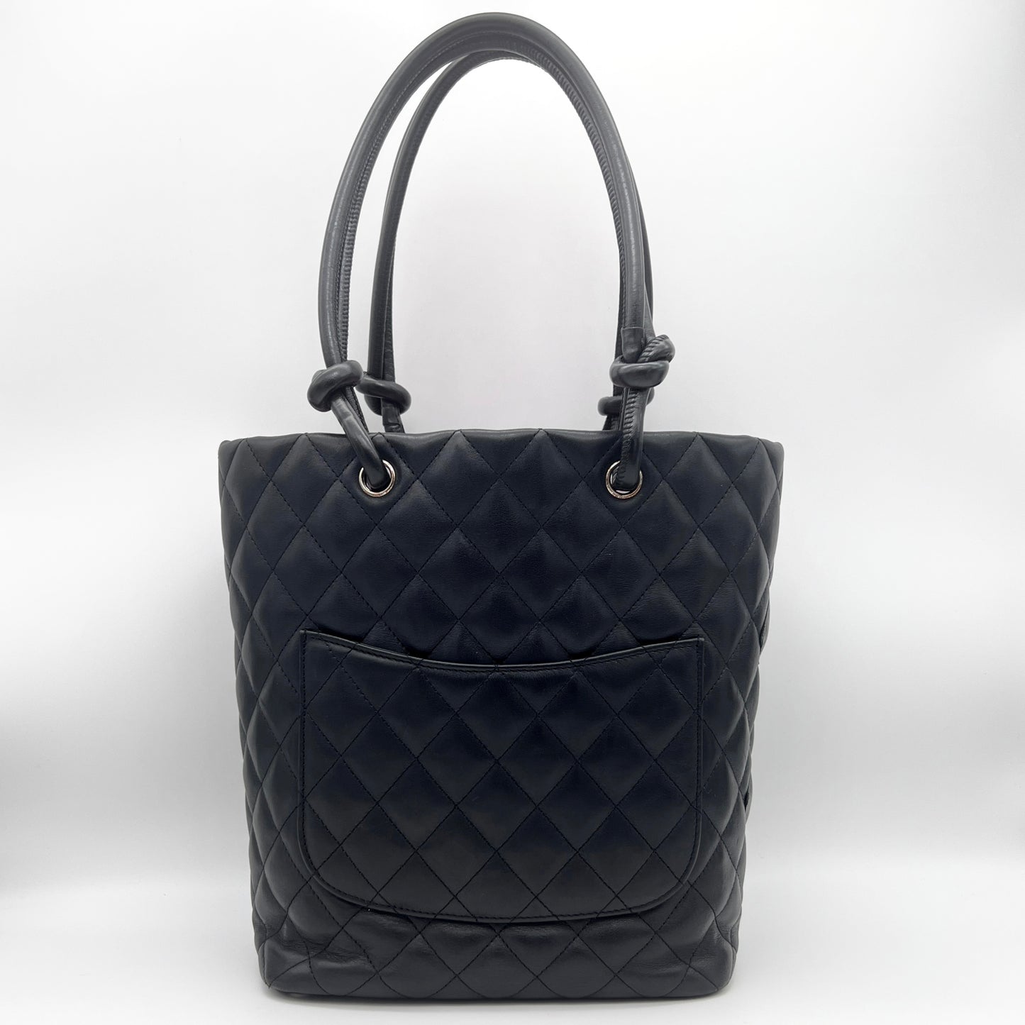 AUTH Pre-owned CHANEL Cambonline Tote Bag PM Black