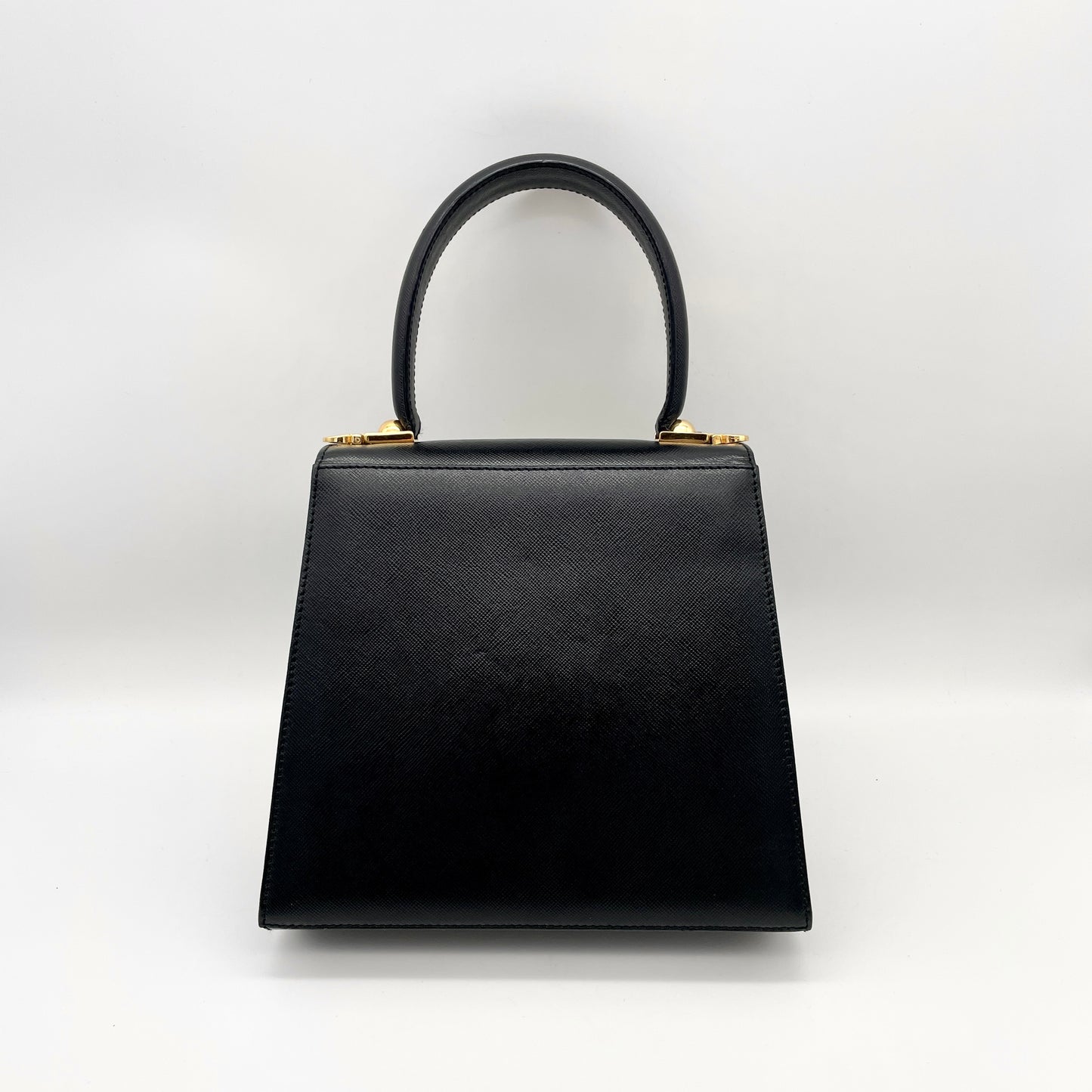 Salvatore Ferragamo Gancini Top Handbag Black GHW