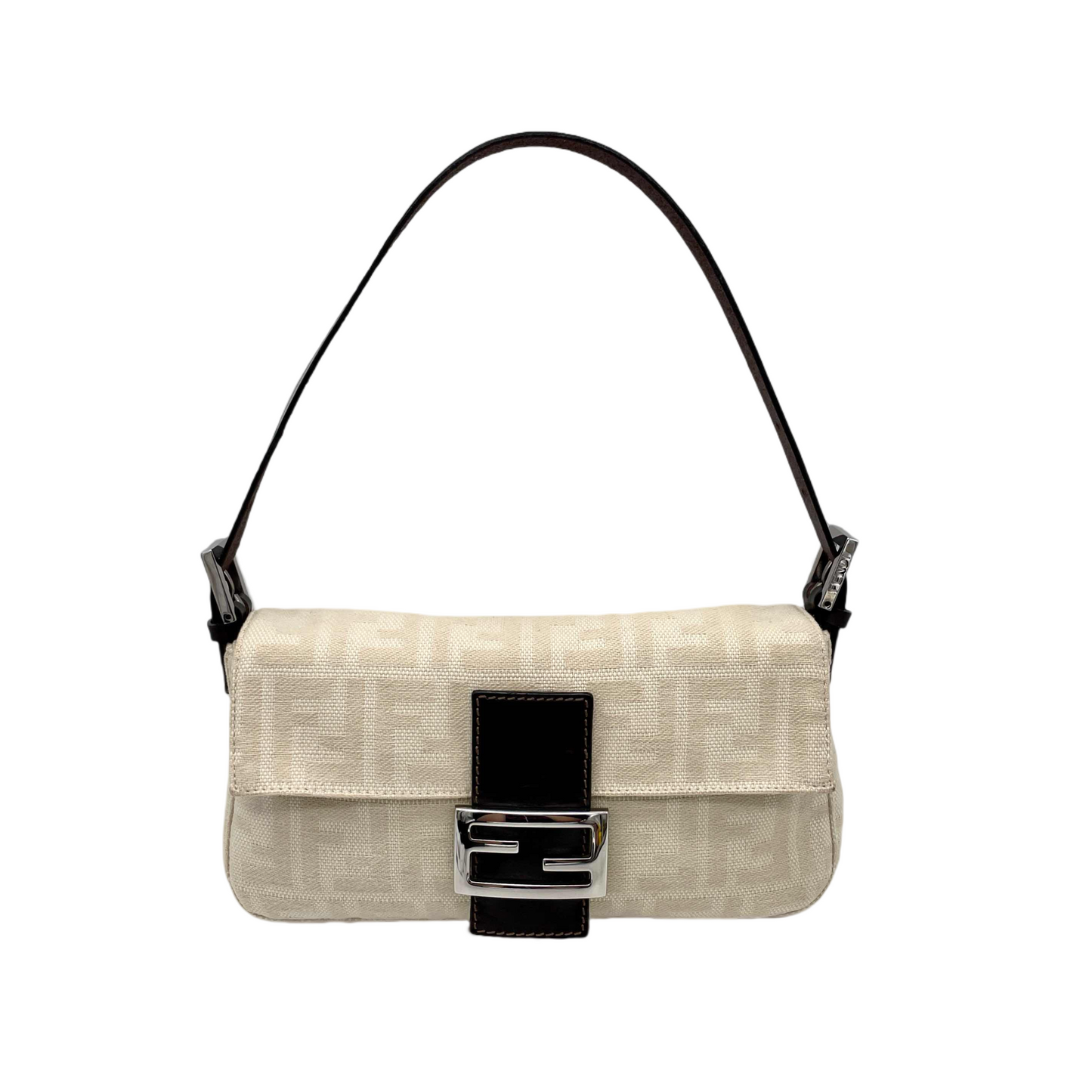 FENDI White Zucca Mamma Bucket PM