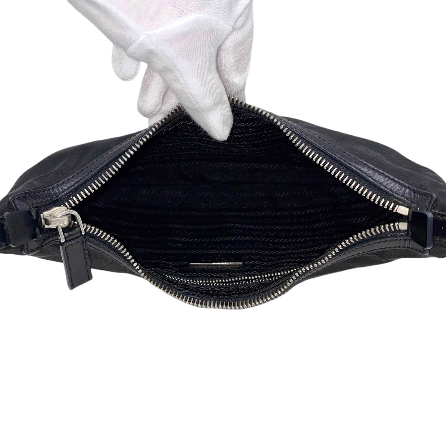 PRADA Triangle Logo HOBO Shoulder Bag