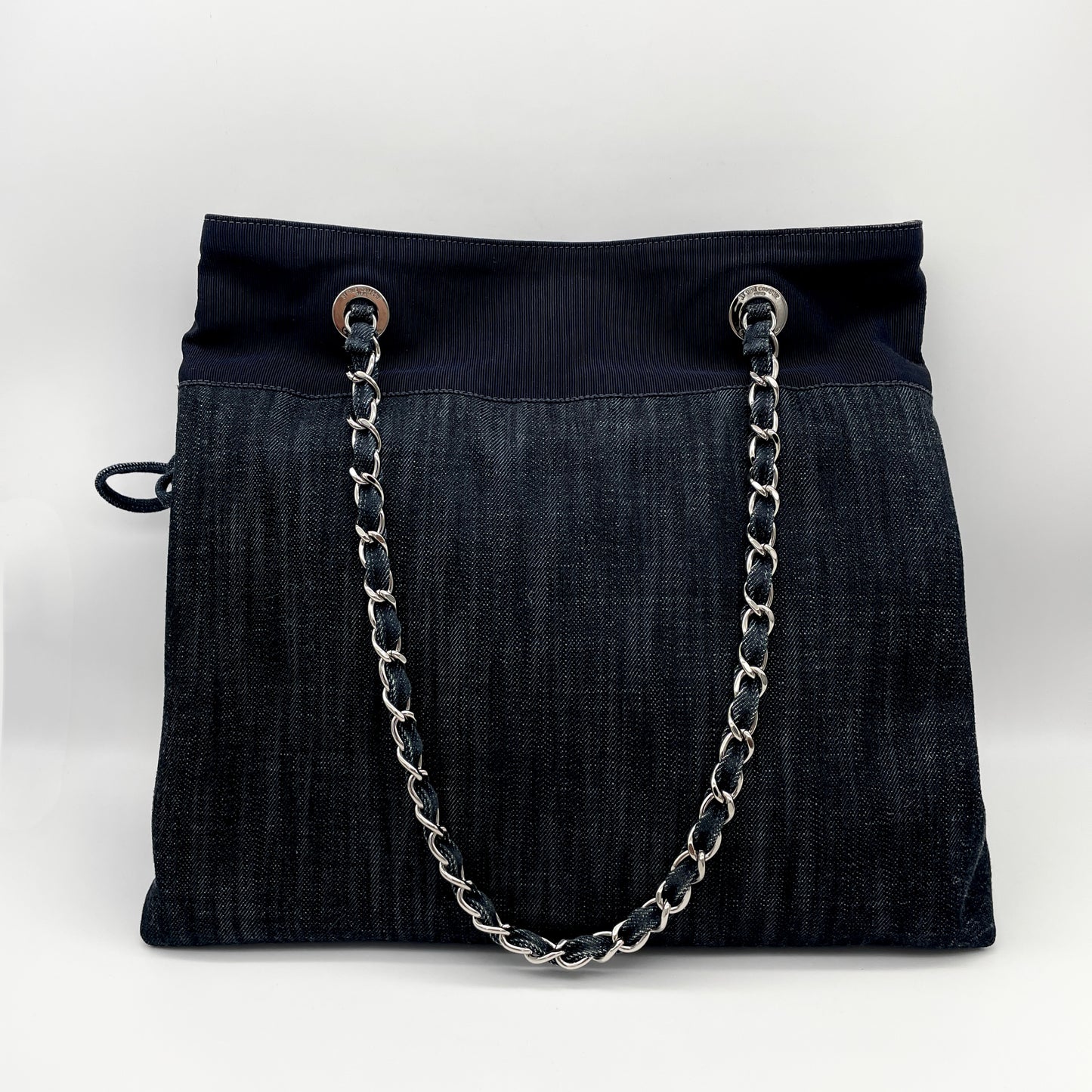 Afar Vintage Pre-owned CHANEL Jumbo Coco Mark Denim Tote Bag #13