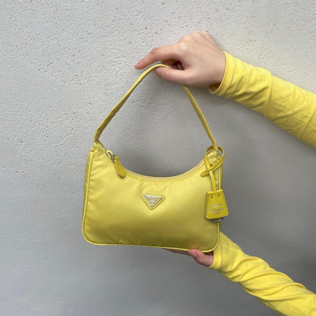 PRADA Re-Edition 2005 HOBO Nylon Bag / Lemon Yellow – Afar Vintage