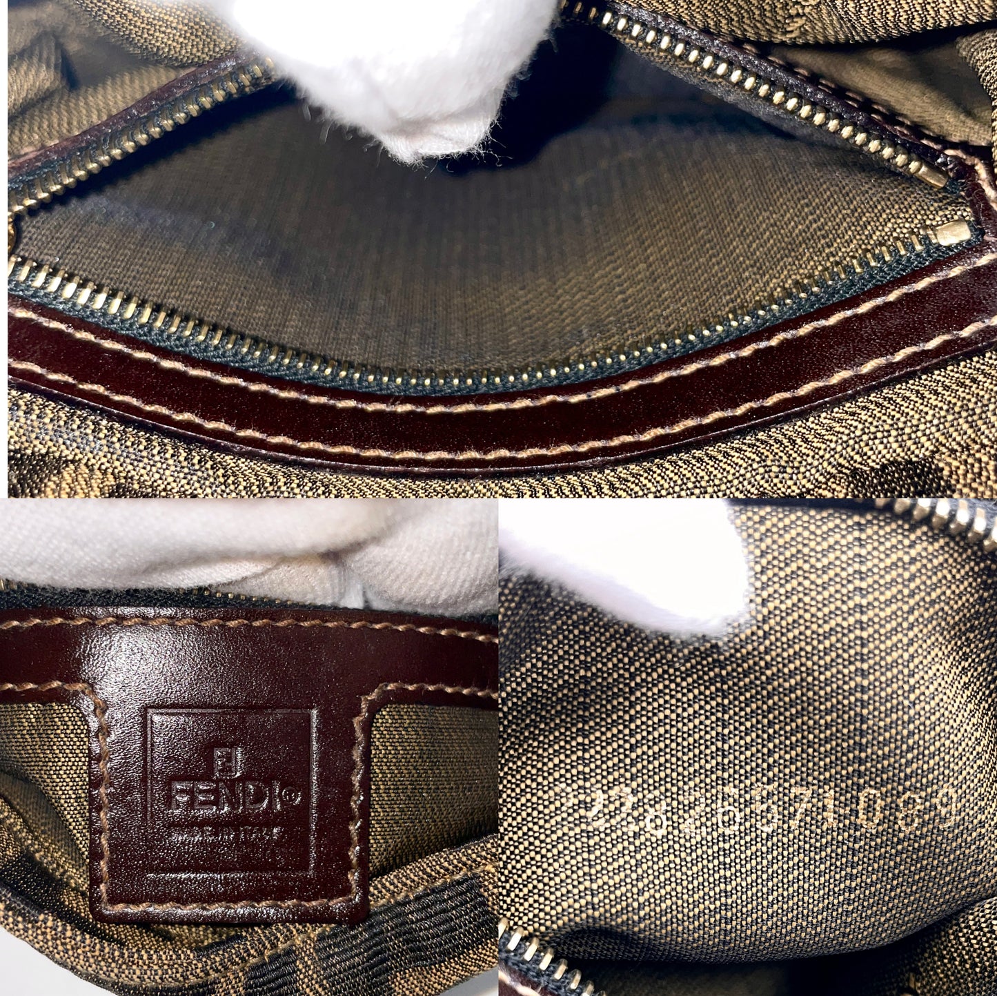 AUTH Pre-owned FENDI Zucca Round Mamma Bucket GM