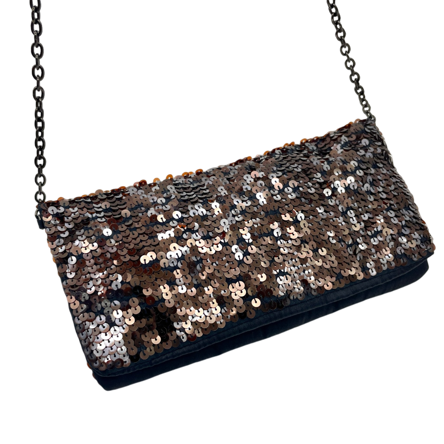 RARE☆☆☆PRADA triangle logo sequins chain shoulder bag