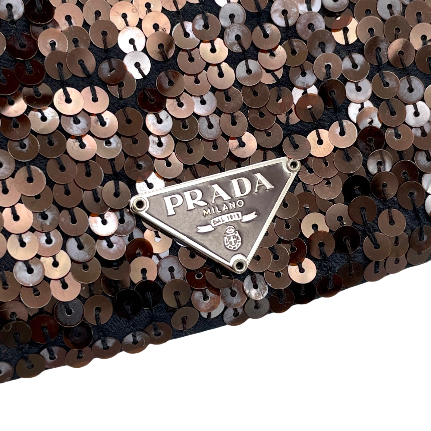 RARE☆☆☆PRADA triangle logo sequins chain shoulder bag