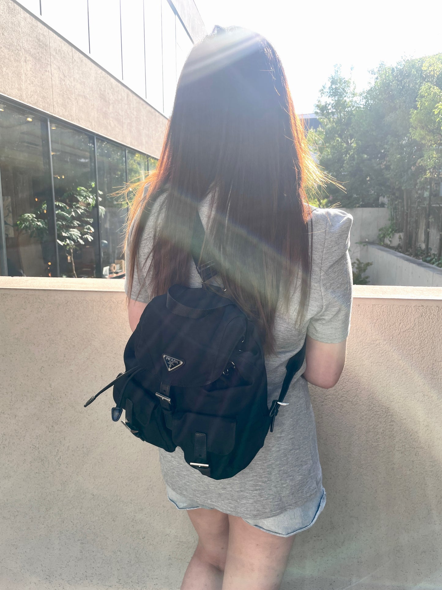 PRADA Triangle Logo Backpack MM