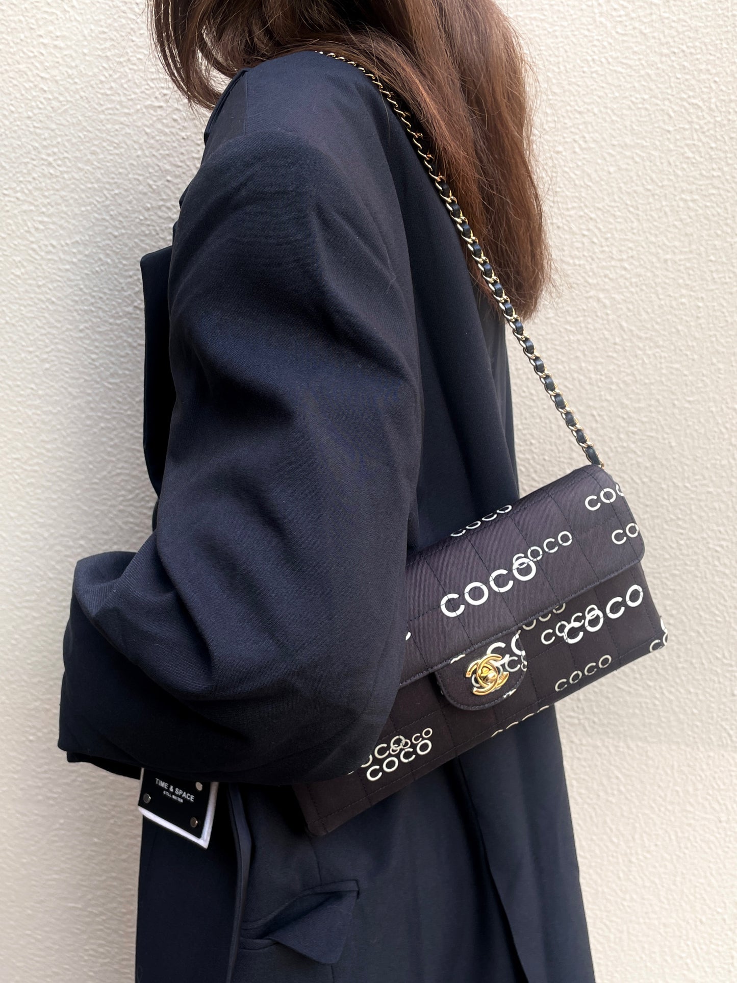 CHANEL COCO 石墨巧克力条链条单肩包