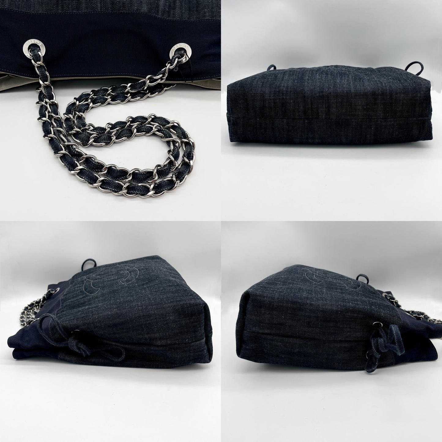 Afar Vintage Pre-owned CHANEL ｼﾞｬﾝﾎﾞｺｺﾏｰｸ ﾃﾞﾆﾑ ﾄｰﾄﾊﾞｯｸﾞ 13番台