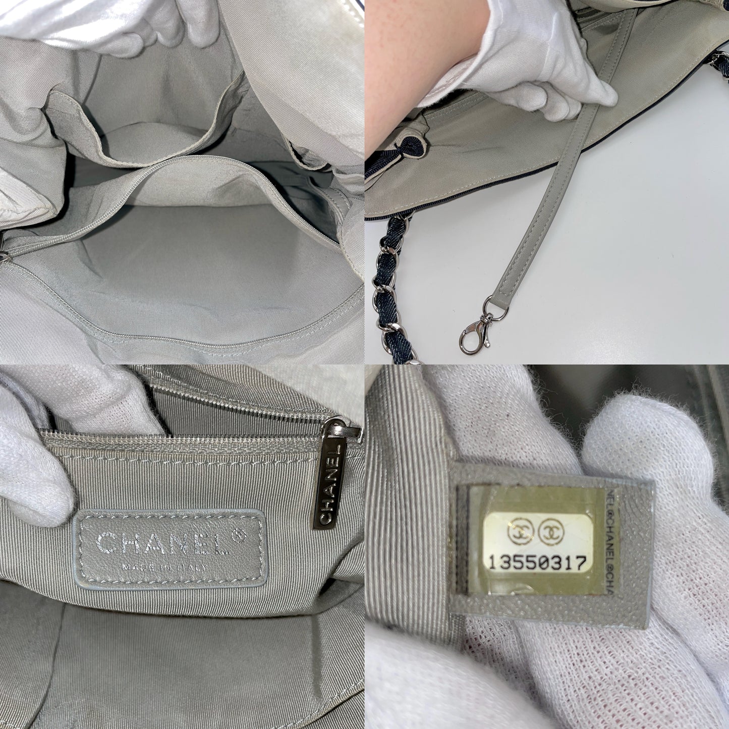 Afar Vintage Pre-owned CHANEL ｼﾞｬﾝﾎﾞｺｺﾏｰｸ ﾃﾞﾆﾑ ﾄｰﾄﾊﾞｯｸﾞ 13番台