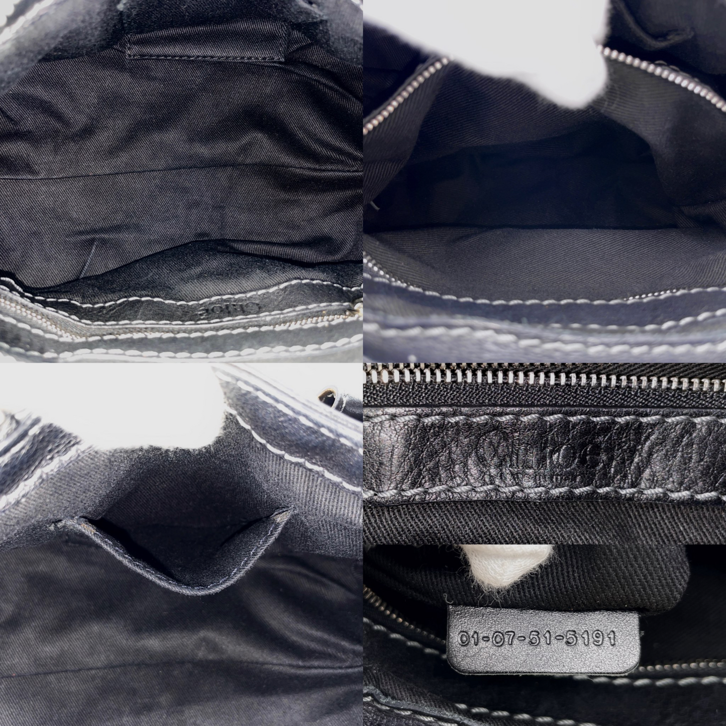 RARE☆☆☆☆Chloé Paddington Padlock Hand Bag Leather Black &amp; Gold