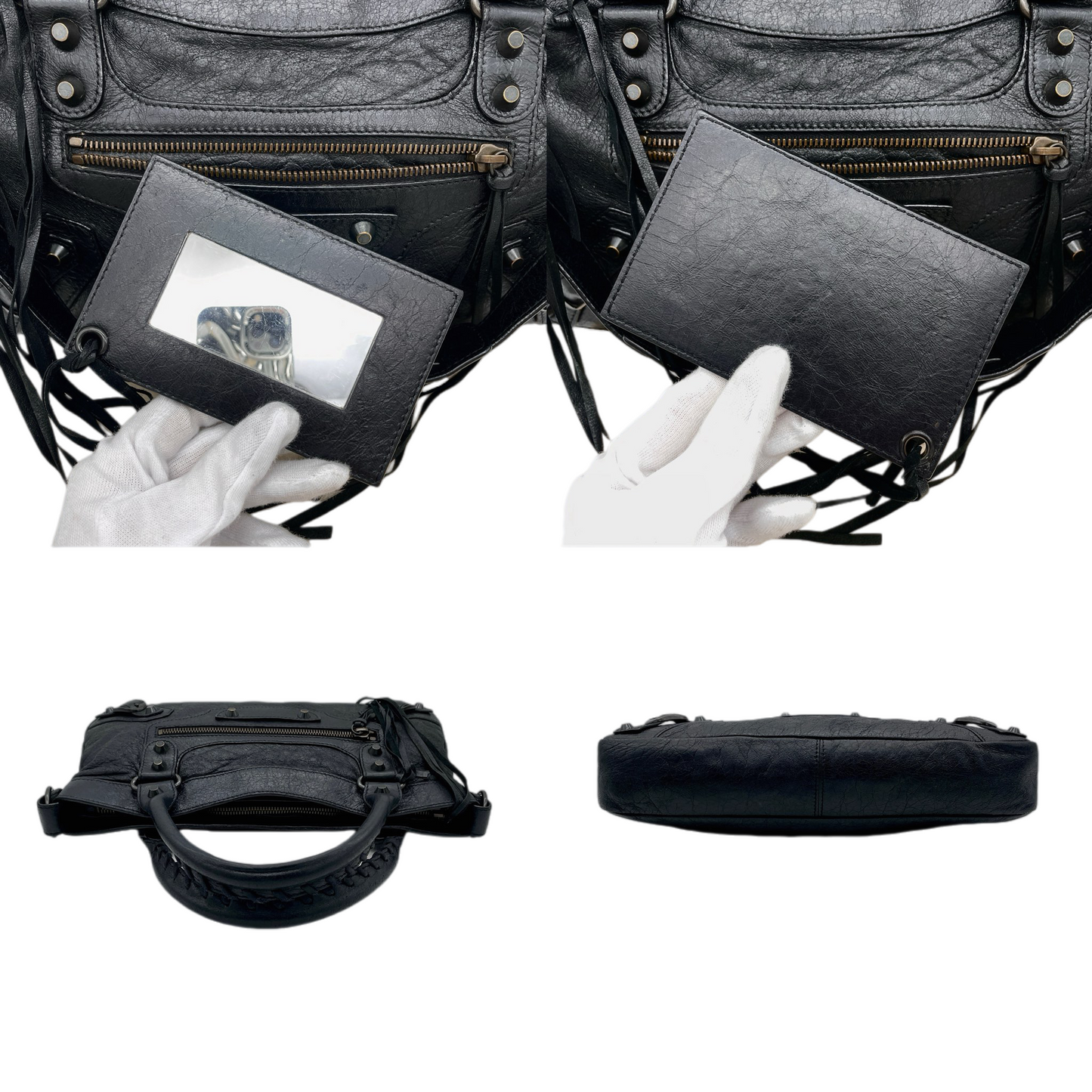 RARE★★★BALENCIAGA City Bag First Leather Top Handle Shoulder Bag Black