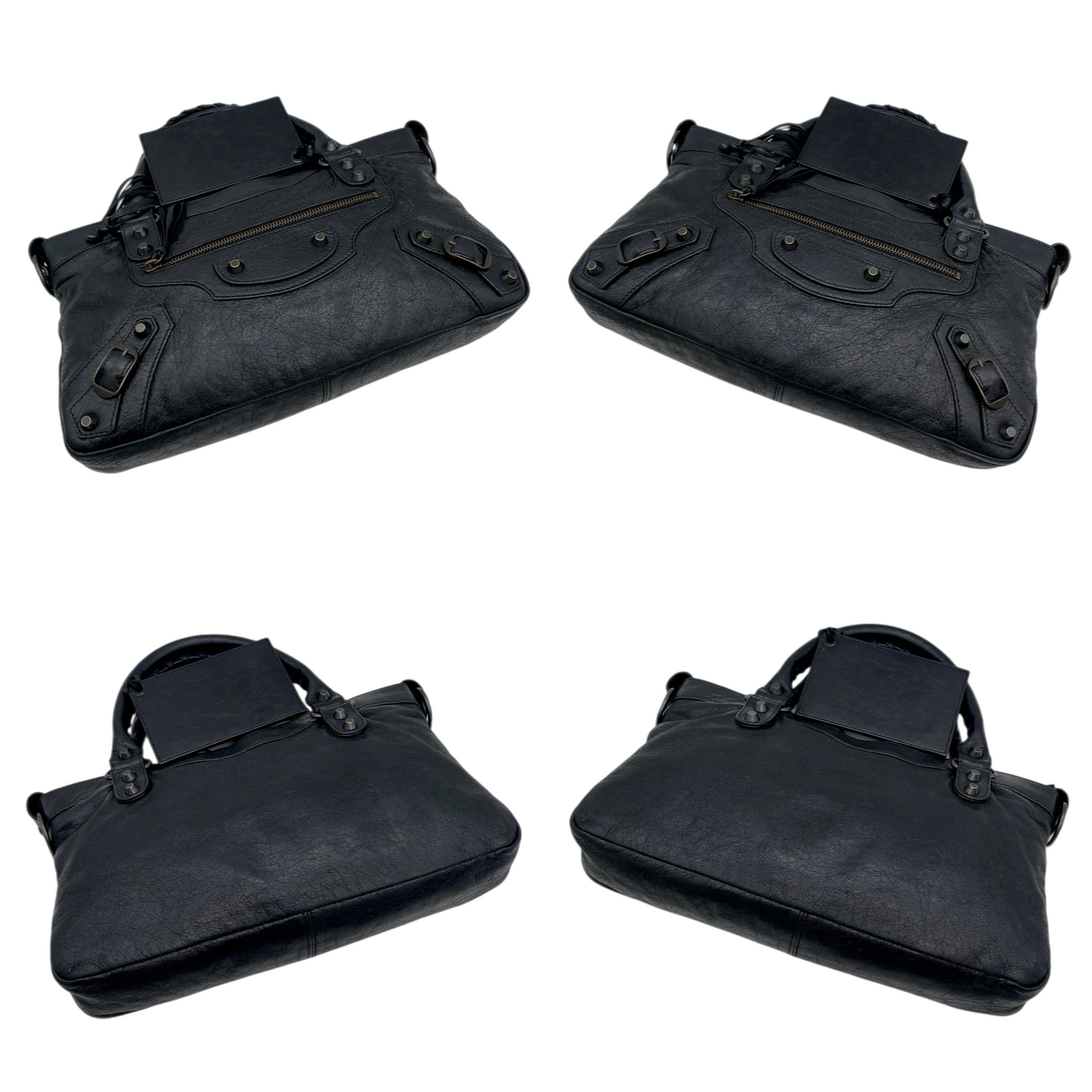 RARE★★★BALENCIAGA City Bag First Leather Top Handle Shoulder Bag Black