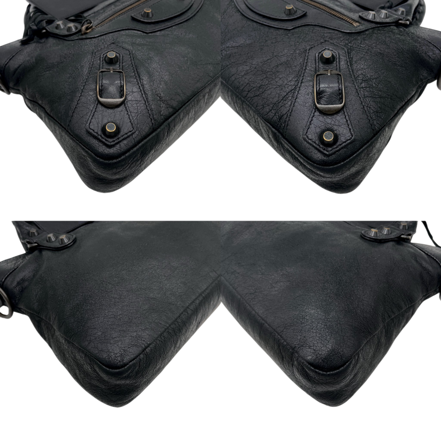 RARE★★★BALENCIAGA City Bag First Leather Top Handle Shoulder Bag Black