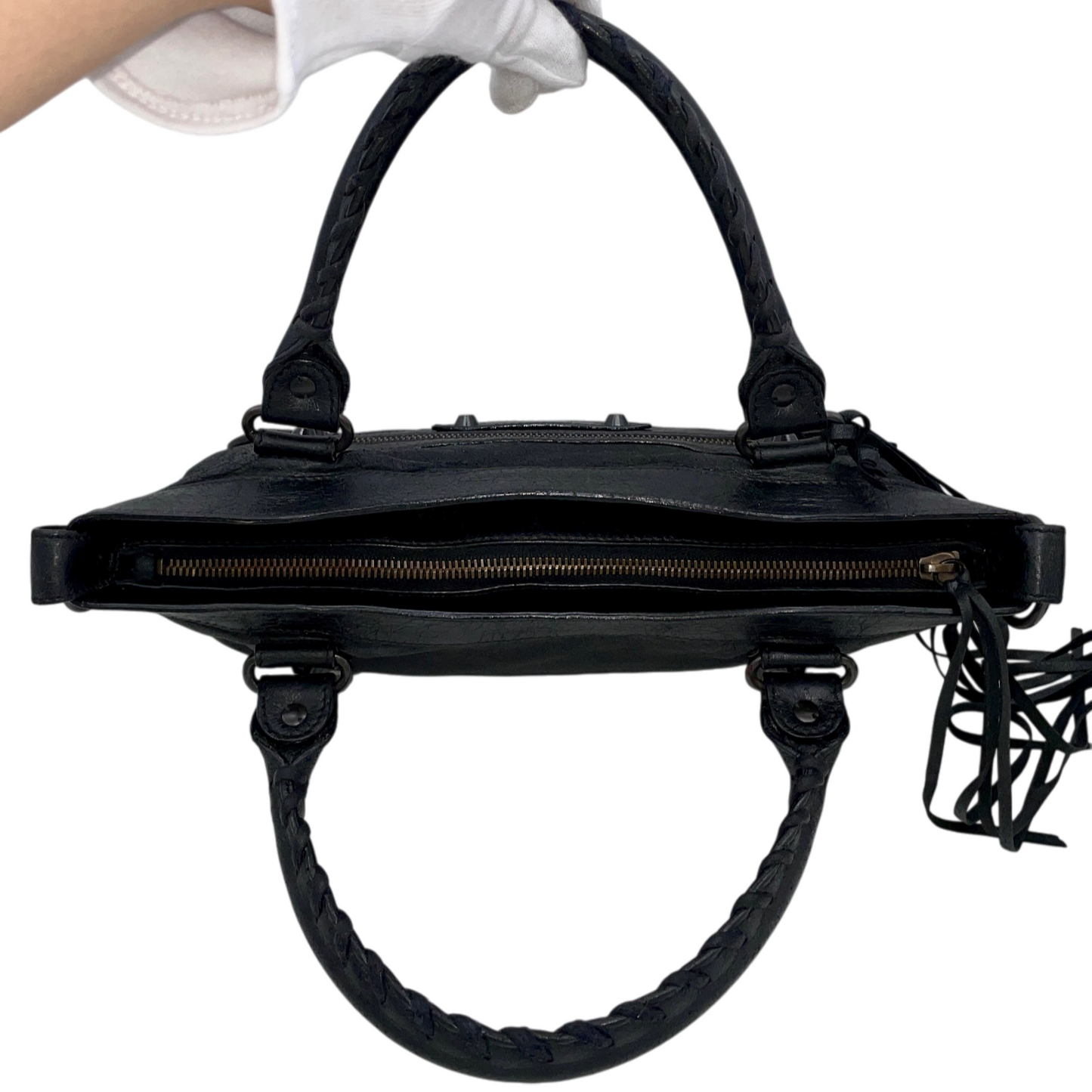 RARE★★★BALENCIAGA City Bag First Leather Top Handle Shoulder Bag Black