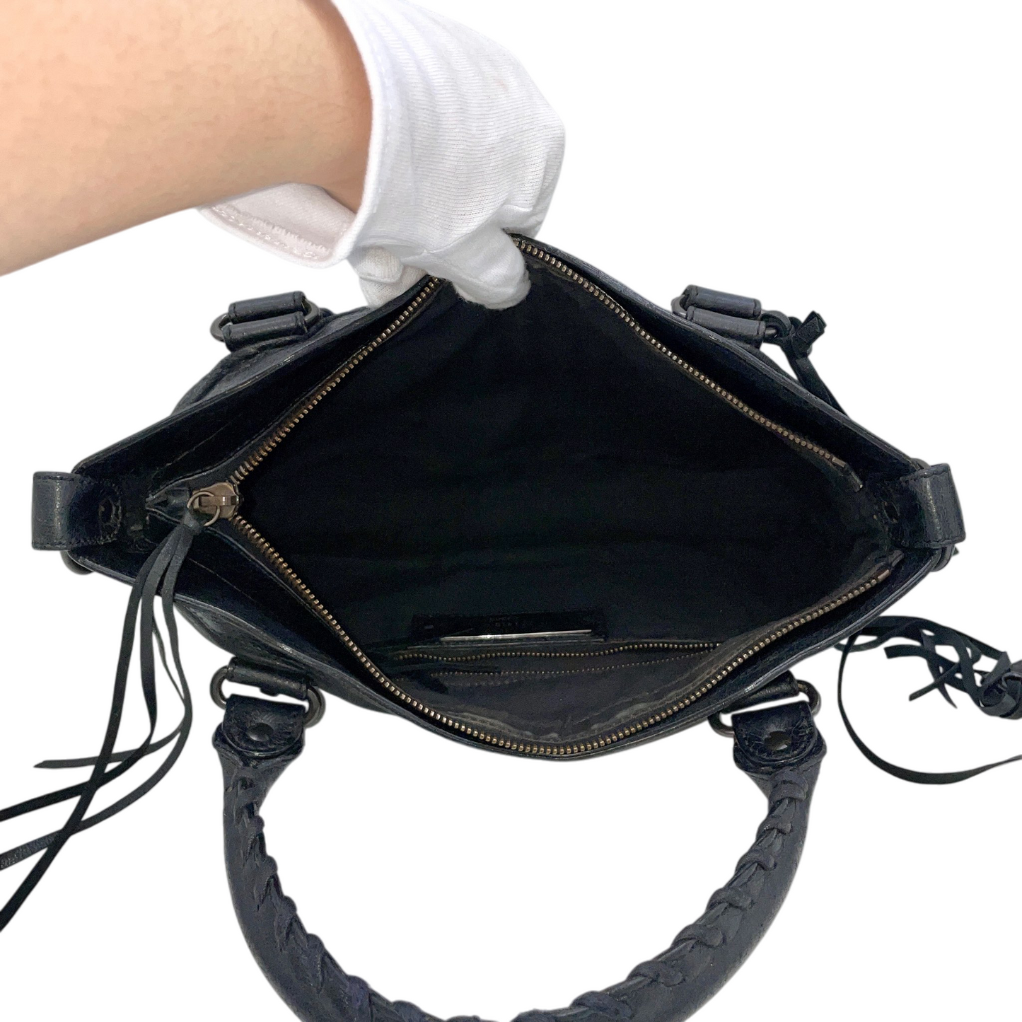 RARE★★★BALENCIAGA City Bag First Leather Top Handle Shoulder Bag Black