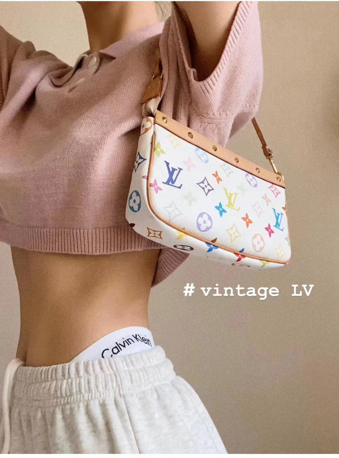 RARELOUIS VUITTON ﾓﾉｸﾞﾗﾑﾏﾙﾁｶﾗｰﾎﾜｲﾄ ﾎﾟｼｪｯﾄ・ｱｸｾｿﾜｰﾙ M92649 PVC ﾚｻﾞｰ