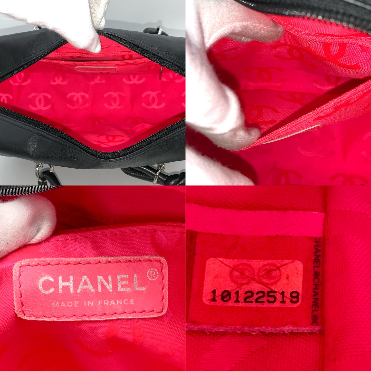 CHANEL cambon line 保龄球单肩包 MM 黑色小牛皮 Saaa